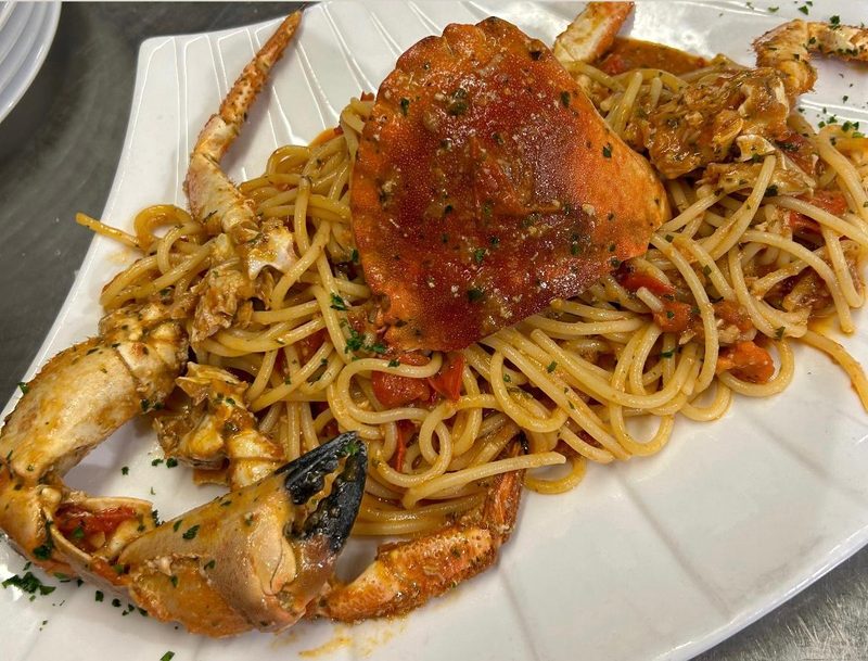 Spaghetti con granchio